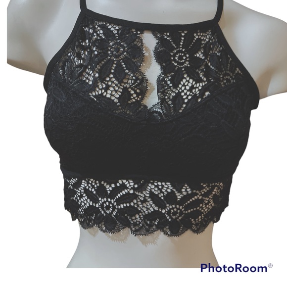 High neck halter lace bralette - Picture 1 of 3